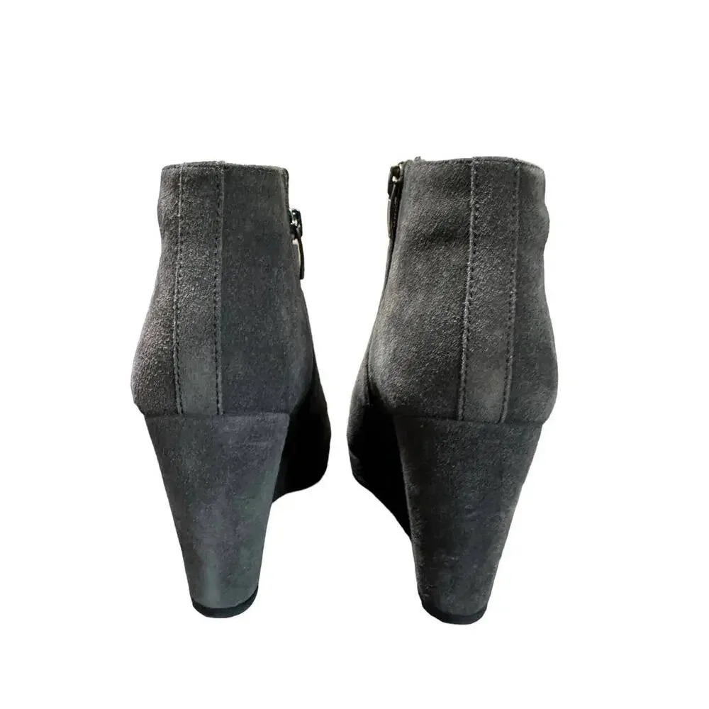 Via‎ Spiga grey suede ankle wedge boot size 8.5